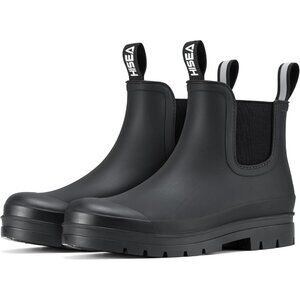 Women's Short Rain Boots Waterproof Garden Shoes Rubber Chelsea Boots